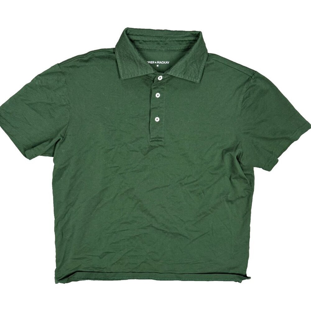 Spier & Mackay Polo Shirt Short Sleeve Mesh Cotton Green Medium
